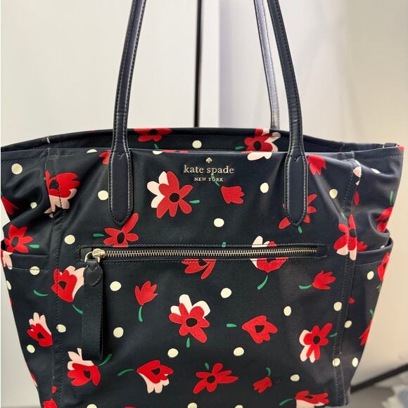 Kate Spade Flower Print in Nylon Tote Preloved Ecellent Condition - Picture 1 of 6